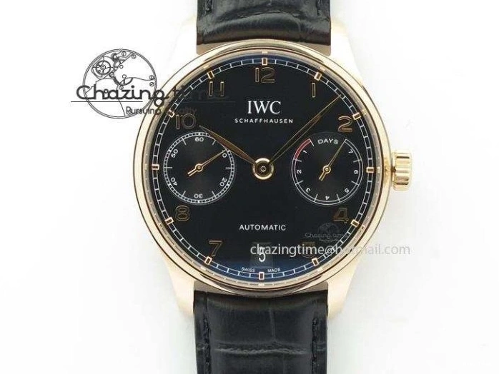 MIROTIME 0207 Portuguese Tourbillon IW5046 SS ZF Best Edition White Dial Blue Markers on Blue Leather Strap Fashionable 7149